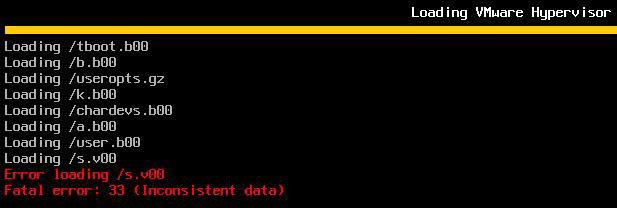 Esxi Error loading